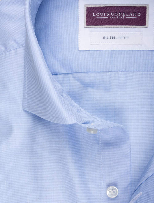 Slim Fit Pin Point Shirt Blue