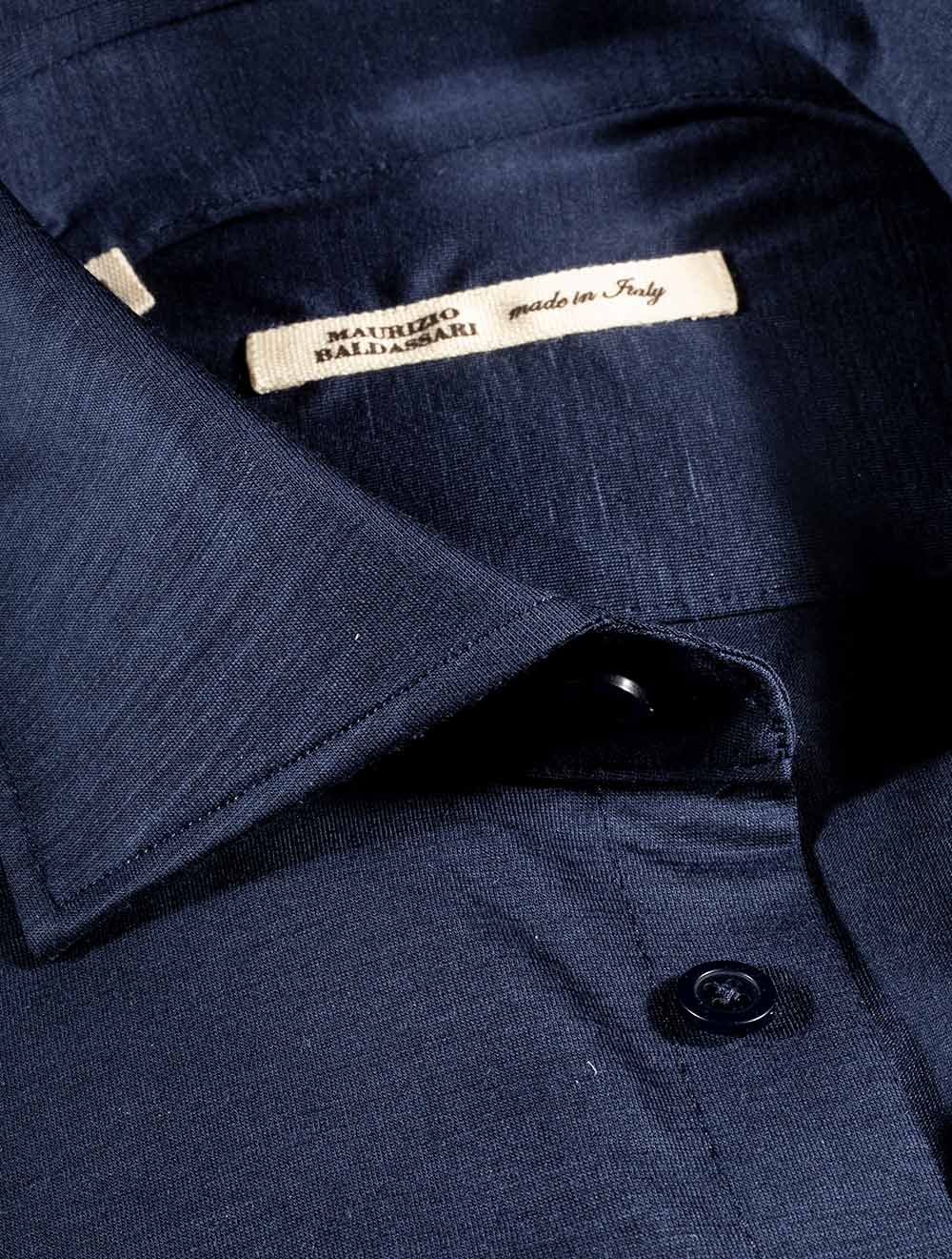 Maurizio Baldassari Jersey Spread Collar Shirt