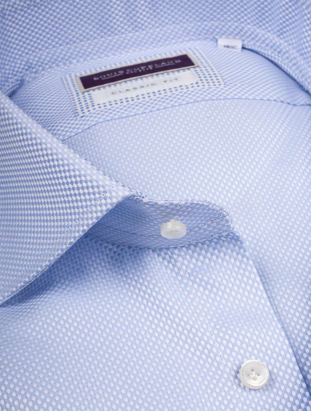 Classic Fit Pinpoint Single Cuff Shirt Blue
