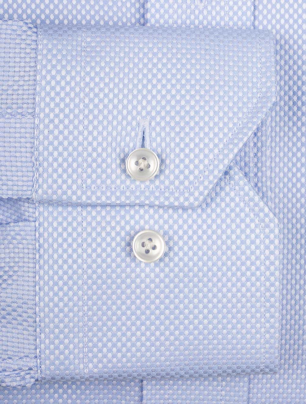 Classic Fit Pinpoint Single Cuff Shirt Blue