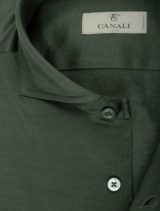 CANALI Jersey Shirt Olive