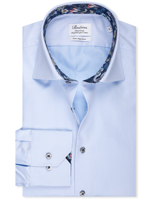STENSTROMS Xl Sleeve Plain Shirt Blue