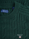 Lambswool Cable Crew Neck Sweater Tartan Green