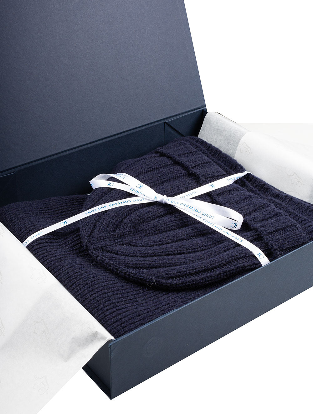 Gift Box Navy Blue Hat Box Louis Copeland Luxury Hat Scarf Gift