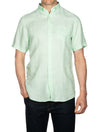 Regular Linen Short Sleeve Shirt Absinthe Green