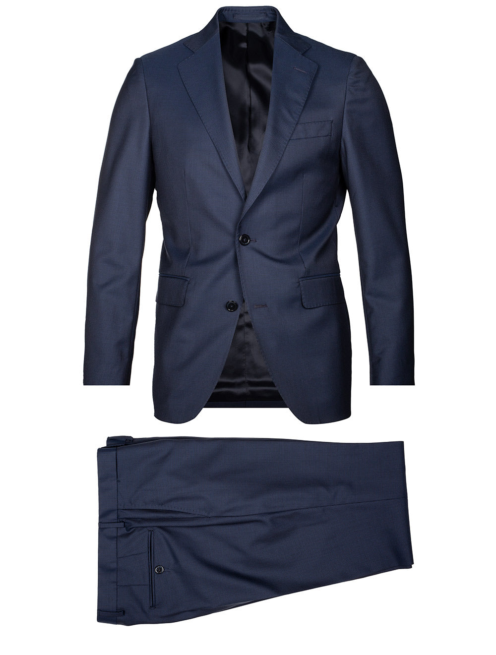 Louis Copeland Puppytooth TwoPiece Suit Blue Tailored Suits for Men