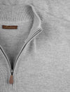Merino Wool Half Zip Grey