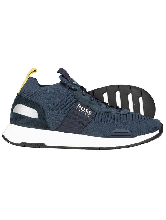 Hugo Boss Sock Trainers With Knitted Repreve® Uppers Navy
