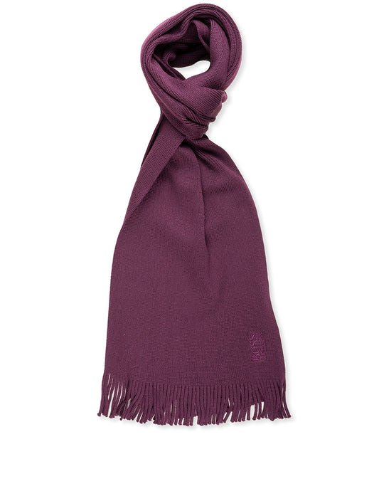 Hugo Boss Albas-n Tonal Knitted Scarf Purple