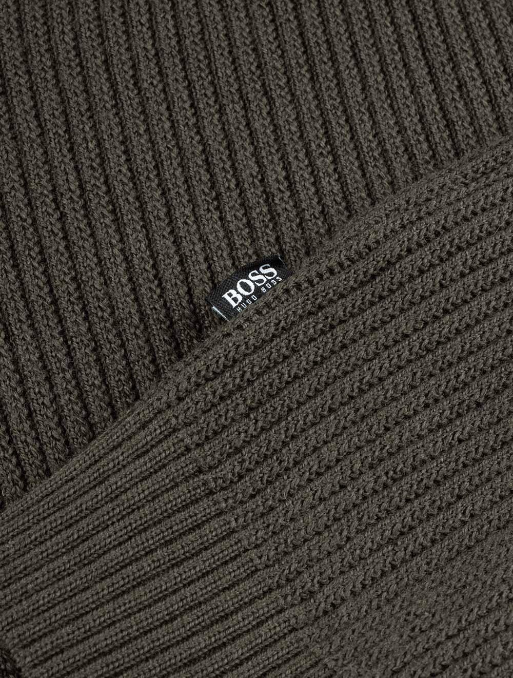 Hugo Boss Rollneck Sweater In Ribbed Virgin Wool