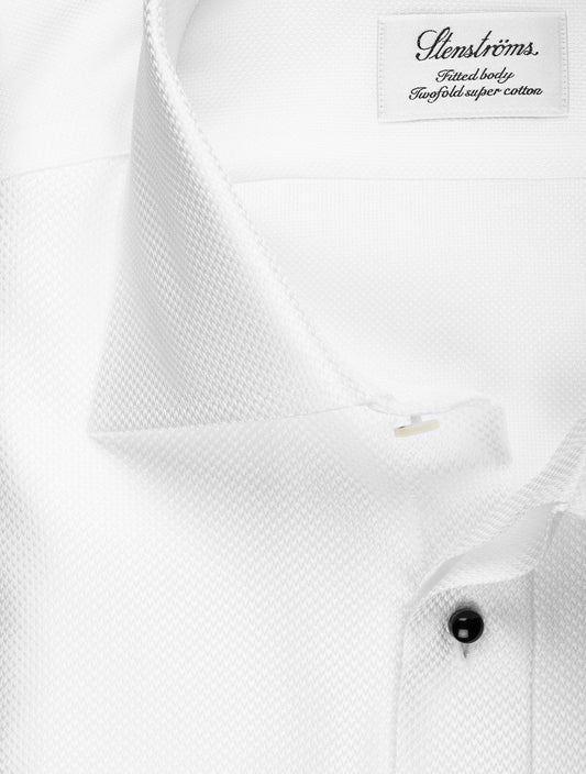 Fitted Body Evening Dress Shirt White