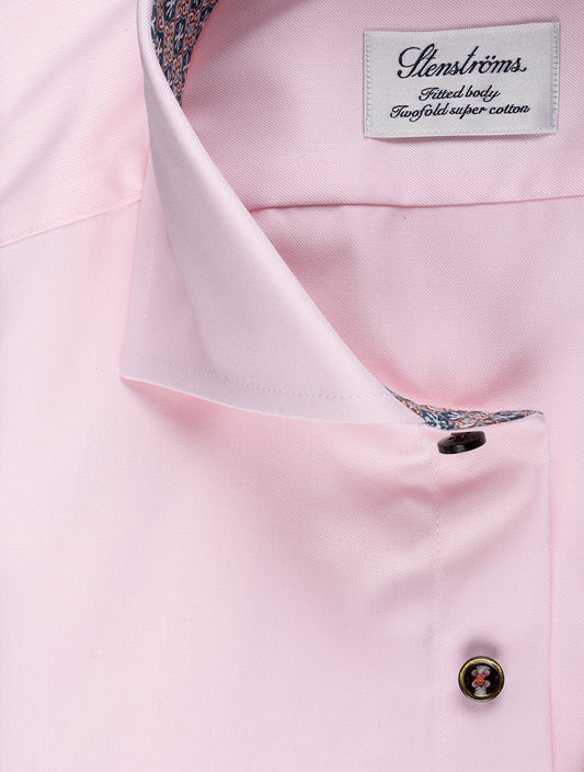 Stenstroms Fitted Contrast Inlay Shirt Pink