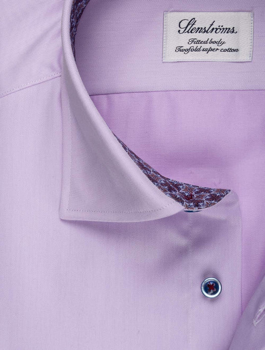 STENSTROMS Fitted Contrast Twill Shirt Lilac