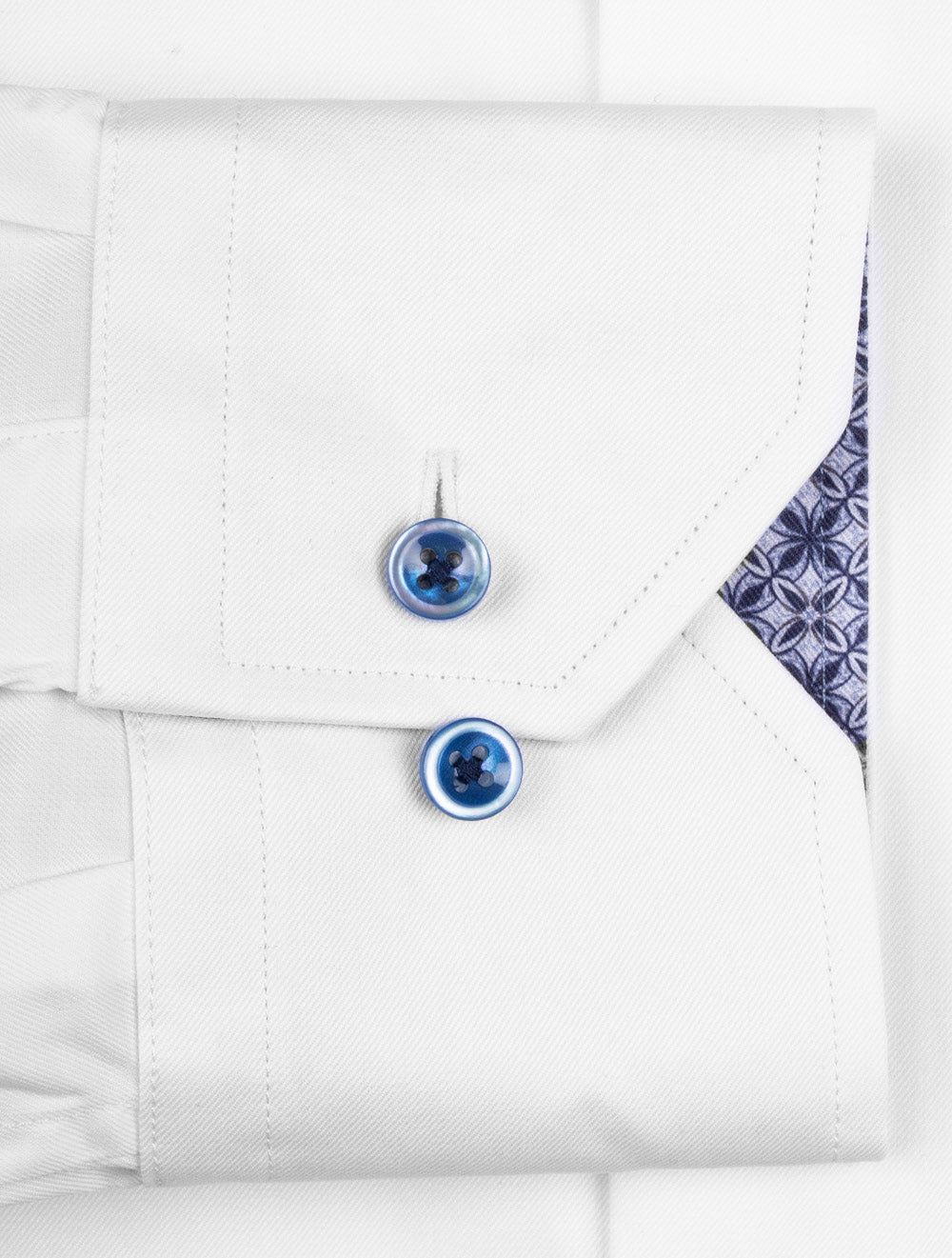 Fitted Contrast Twill Shirt White