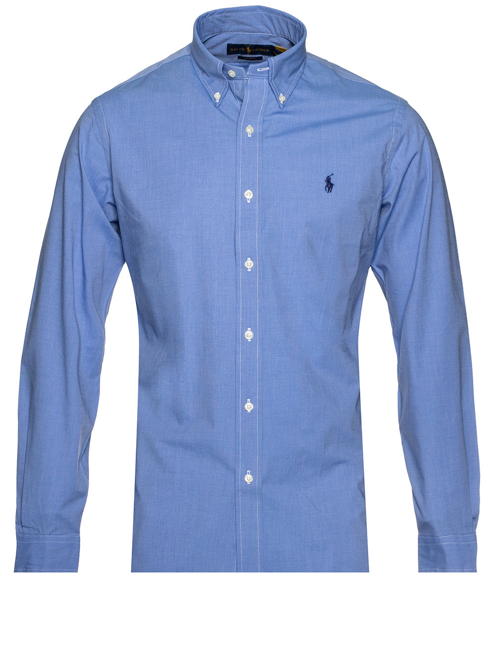Ralph Lauren Plain Blue Buttondown Shirt Blue Stylish Men's