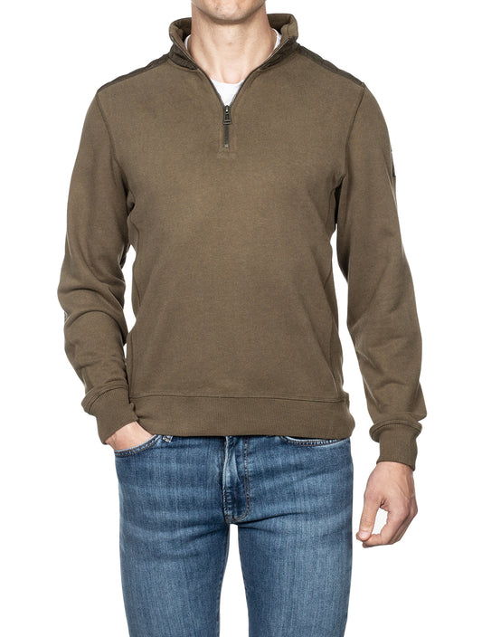 Belstaff Jaxon Quarter Zip Sweater Olive