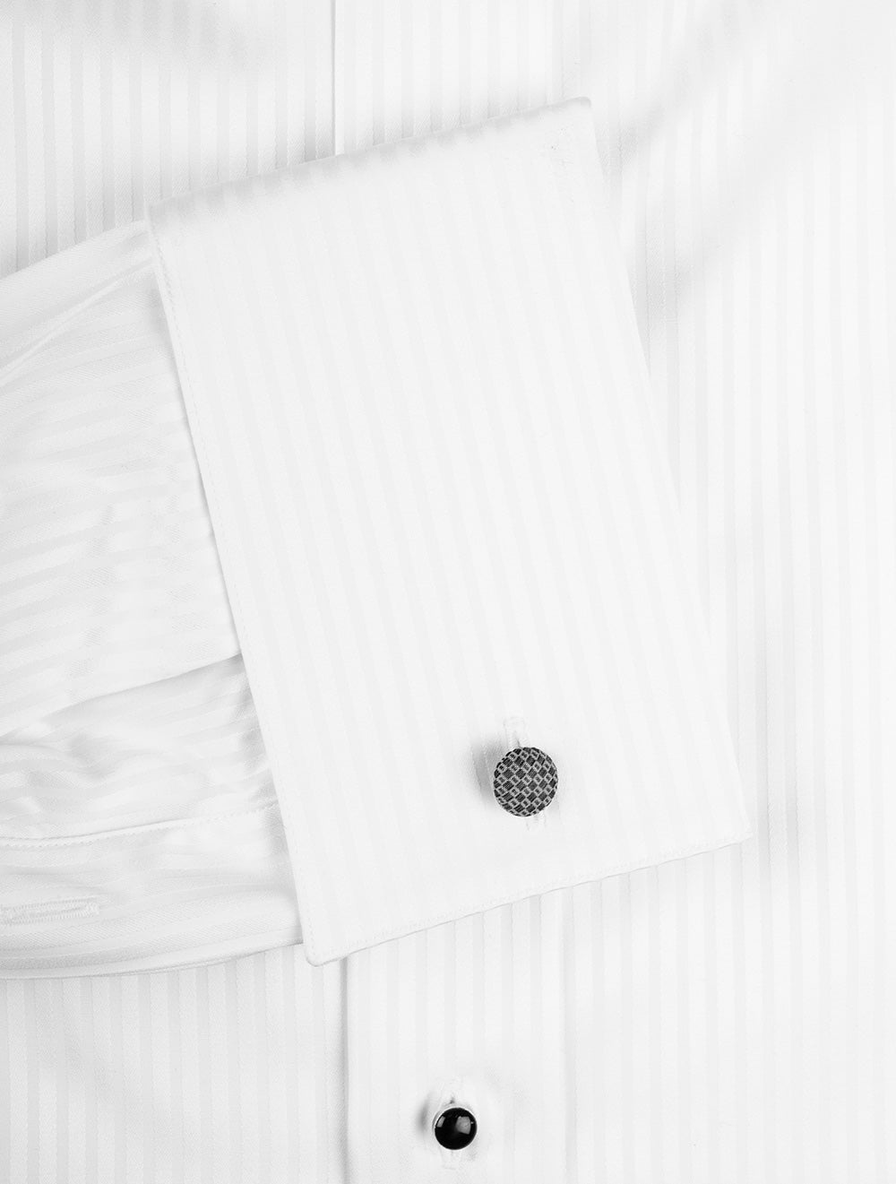 Eton White Striped Satin Tuxedo Shirt