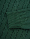 Cotton Cable Crew Neck Sweater Storm Green
