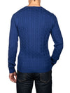 Cotton Cable Crew Neck Sweater Deep Blue