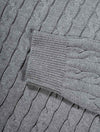 Cotton Cable Crew Neck Sweater Grey Melange