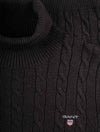 Cotton Cable Turtleneck Sweater Dark Charcoal Melange