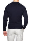 Super Fine Lambswool V-Neck Sweater Marine