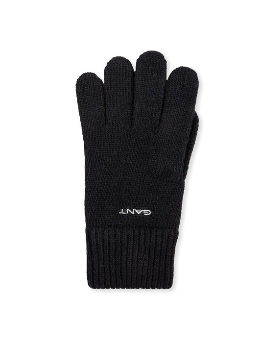 Knitted Wool Gloves Black