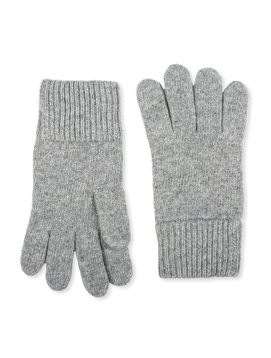 Knitted Wool Gloves Dark Grey Melange