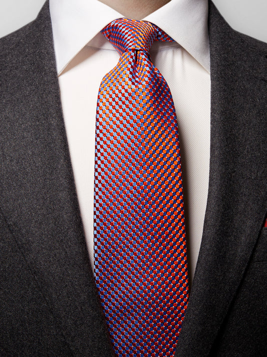 Geometric Silk Tie Red