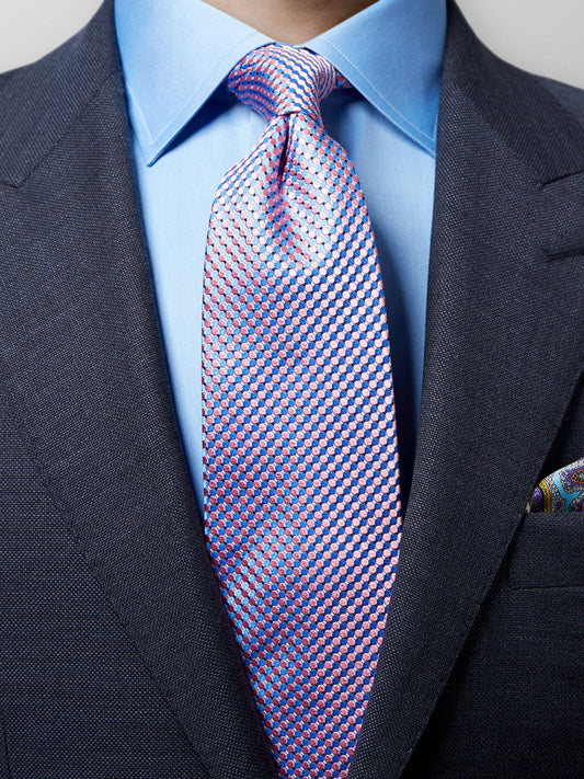 Geometric Silk Tie - Pink