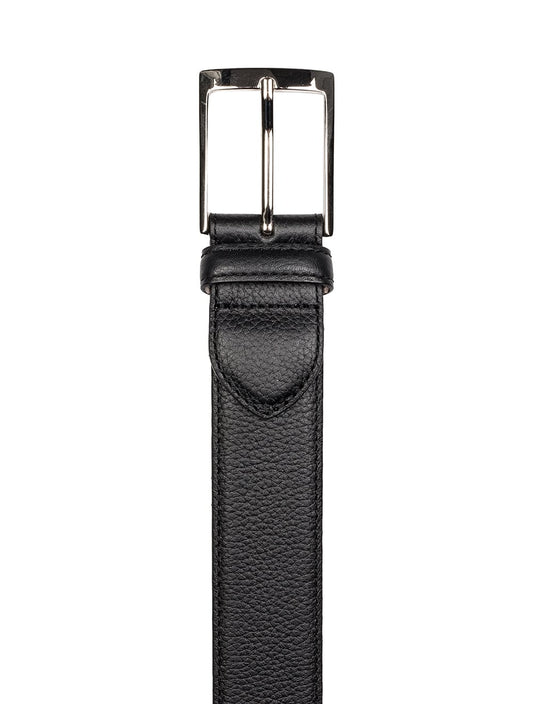 Textured Leather Belt Black