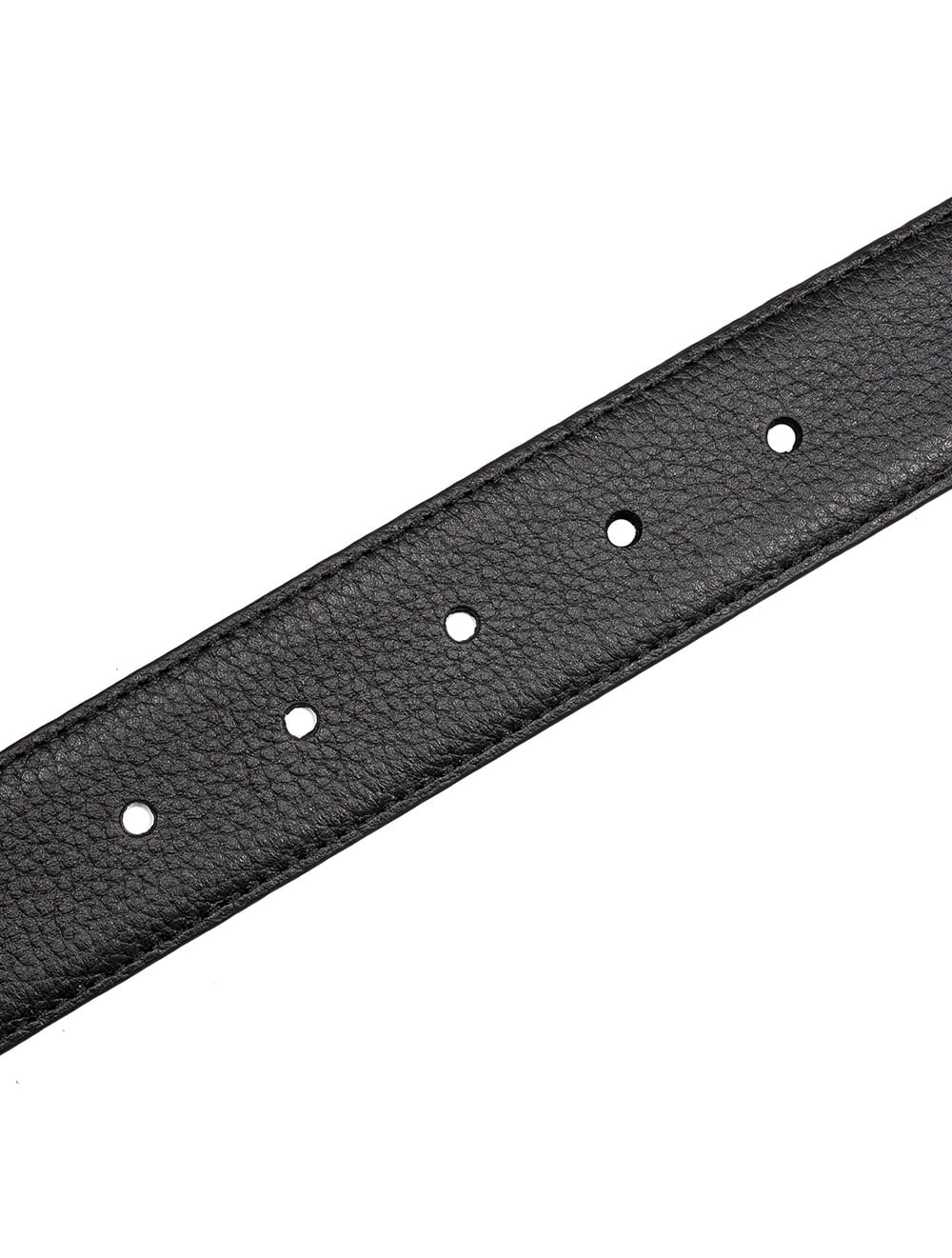Textured Leather Belt Black