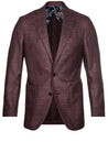 Louis Copeland Weave Sports Jacket Wine Wool Silk 2 Button Soft Shoulder Patch Pocket 1