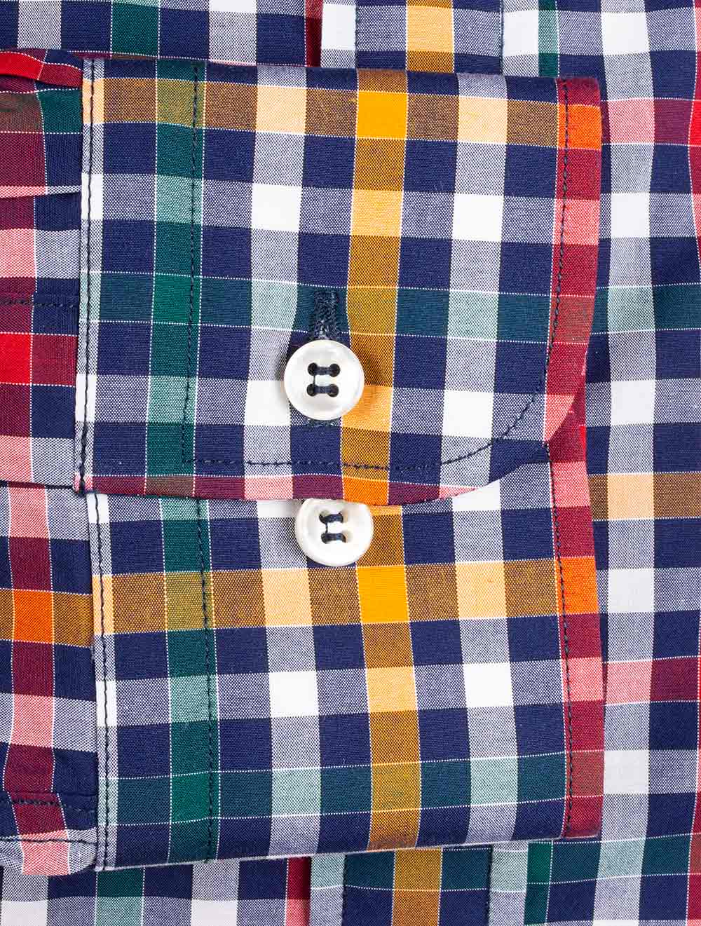 Check Button Down Shirt Red/navy/yellow