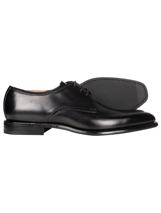 Calf Plain Derby Shoe Black