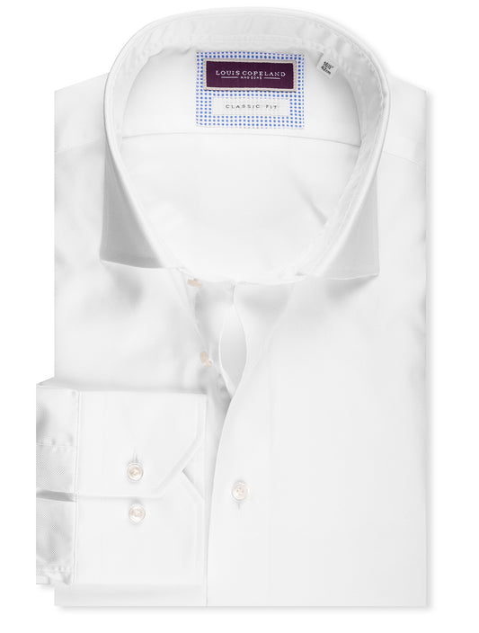 LOUIS COPELAND Classic Fit Pinpoint ShirtWhite