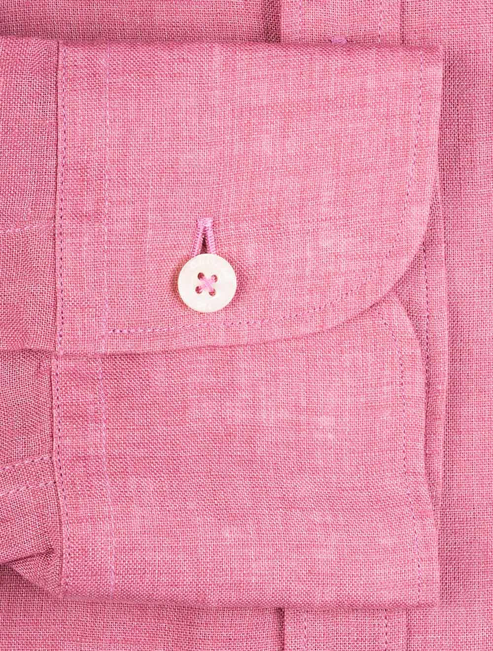 Canali Linen Modern Fit Shirt Raspberry