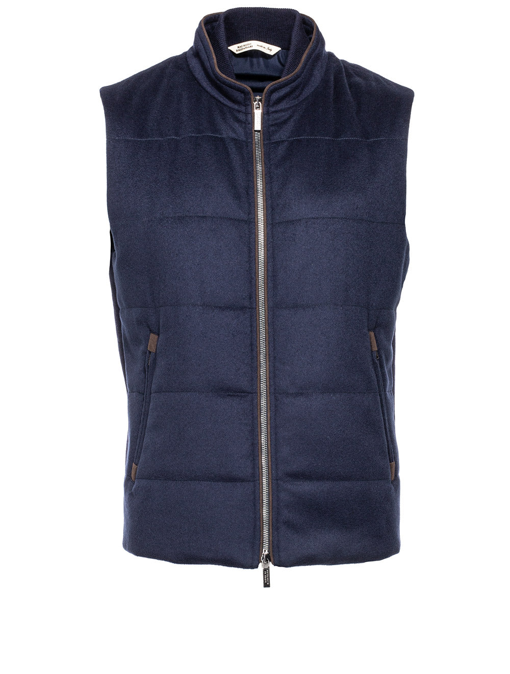 Maurizio Baldassari Cashmere Water Repellent Gilet Navy Warm