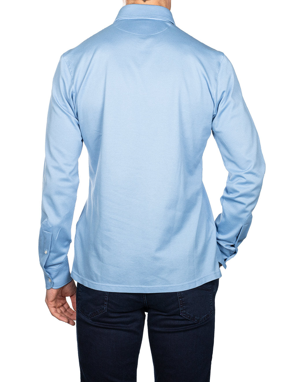 Long Sleeve Polo Shirt Blue