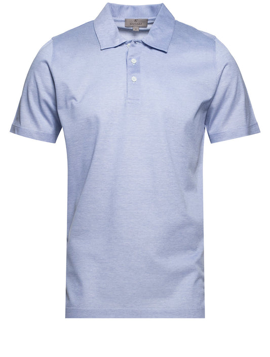 Canali Blue Pique Polo Shirt Light blue