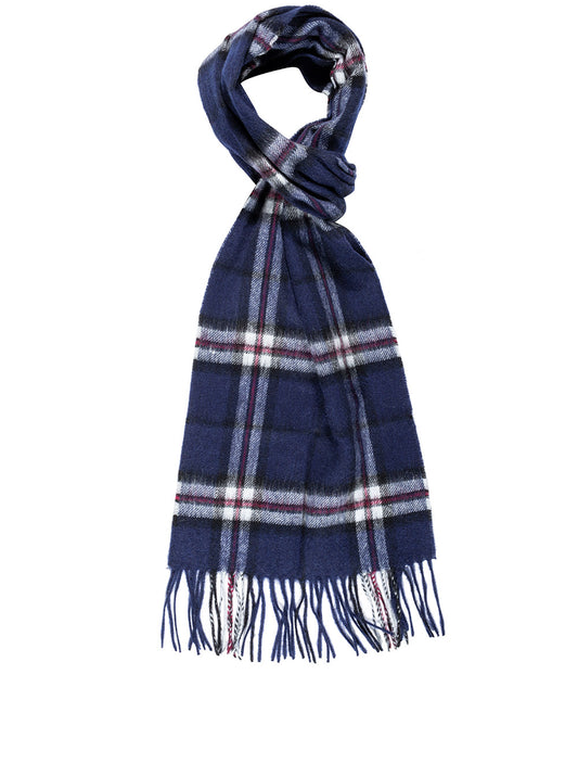 Barbour New Check Tartan Scarf Navy