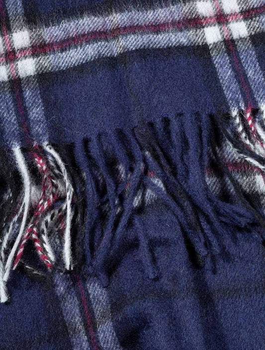 Barbour New Check Tartan Scarf Navy