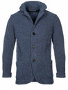 Maurizio Baldassari Brenta Knitted Jacket Blue 3 Button Patch Pocket Cardigan 1