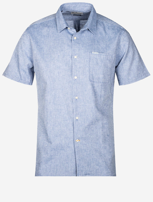 BARBOUR Nelson Short Sleeve Summer Shirt Blue