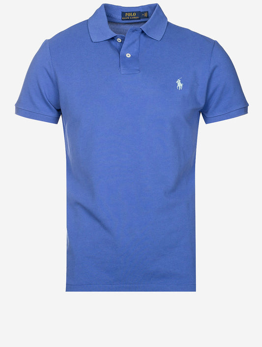 Basic Mesh Polo Shirt Blue