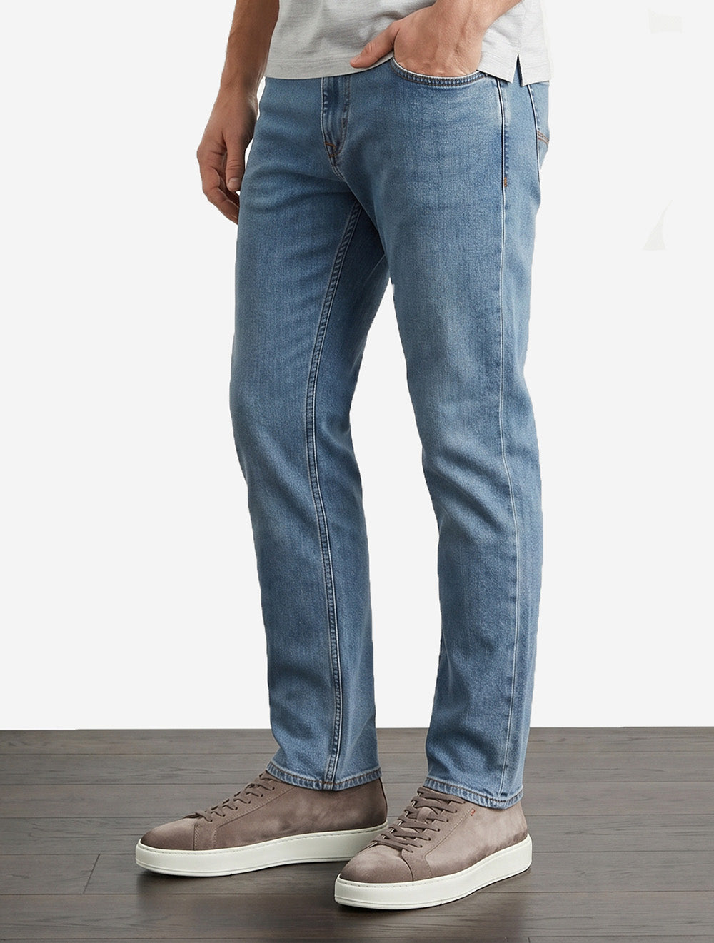 Slim Clean Wash Jeans Semi Light Blue