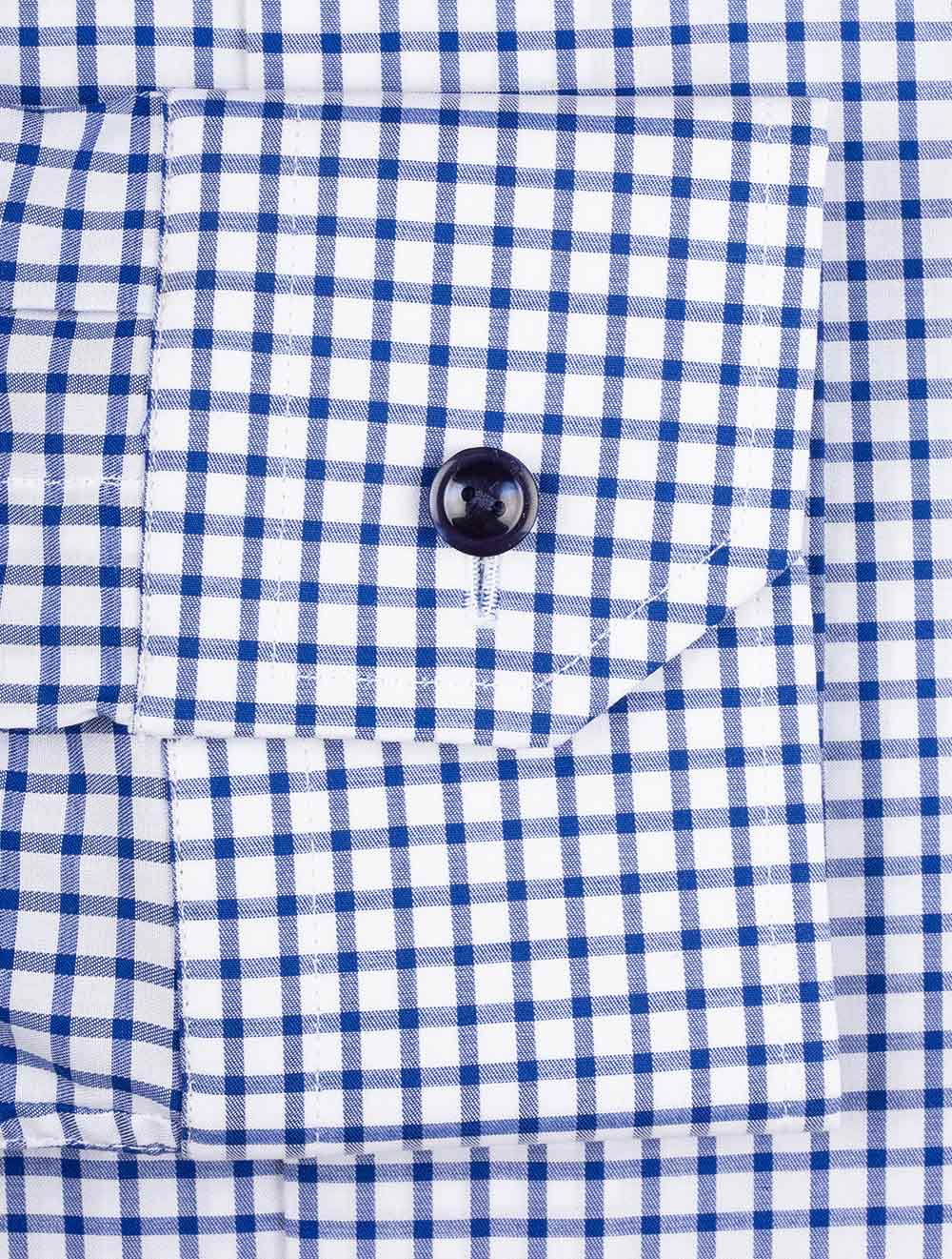 Twill Check Stretch Slim-Navy