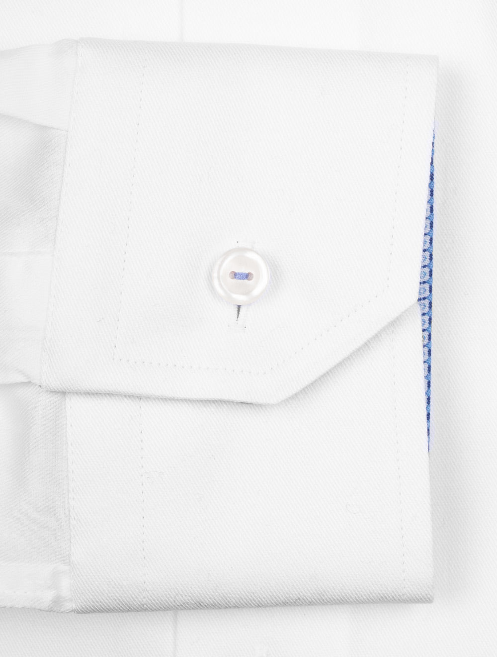 Eton Slim Fit Formal Stretch Plain Shirt With Contrast Inlay White AI3