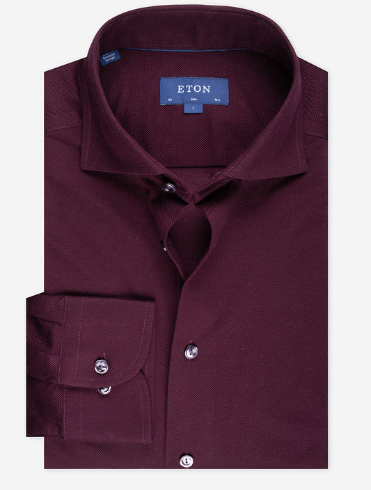ETON Pique Shirt-Burgundy