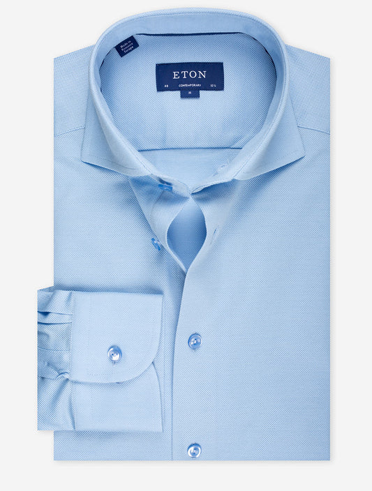 ETON Contemporary Pique Shirt Blue